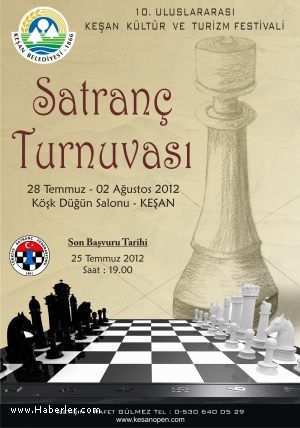 XII. Uluslararası Keşan Satranç Turnuvası başlıyor.